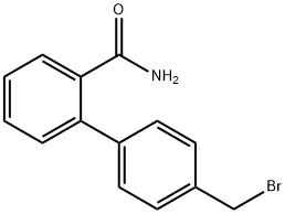 4'-(ブロモメチル)-[1,1'-ビフェニル]-2-カルボキサミド 化学構造式