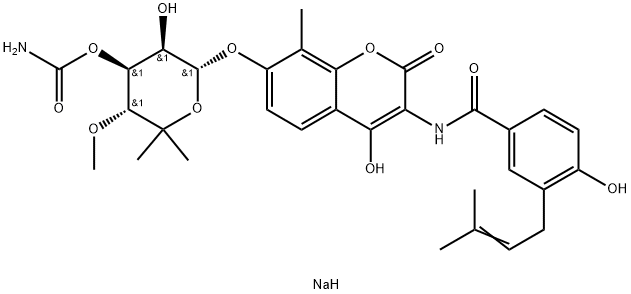 新生霉素钠, 1476-53-5, 结构式