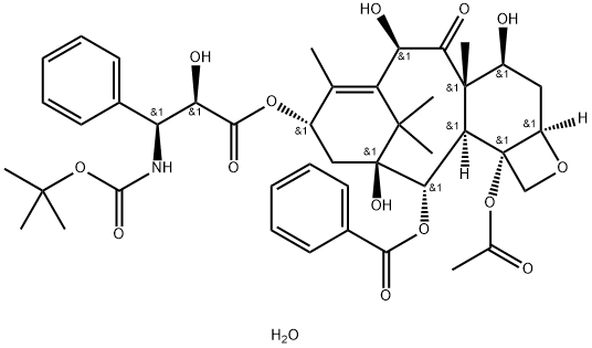 三水多烯紫杉醇, 148408-66-6, 结构式