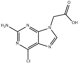 2-アミノ-6-クロロ-9H-プリン-9-酢酸 化学構造式