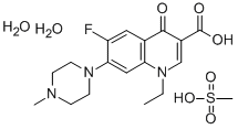 メタンスルホン酸ペフロキサシン二水和物 化学構造式
