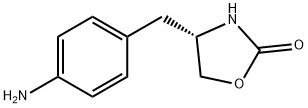 (S)-4-(4-アミノベンジル)-2-オキサゾリジノン 化学構造式