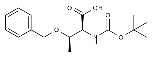 N-(tert-ブトキシカルボニル)-O-ベンジル-L-トレオニン 化学構造式
