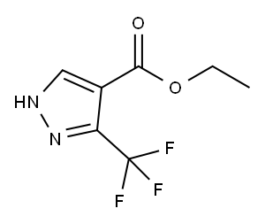 3-(トリフルオロメチル)ピラゾール-4-カルボン酸エチル 化学構造式