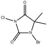 1-ブロモ-3-クロロ-5,5-ジメチルヒダントイン 化学構造式