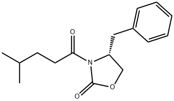 3-(3-イソプロピル-1-オキソプロピル)-4(R)-(1-フェニルメチル)-2-オキサゾリジノン 化学構造式
