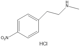 N-甲基-4-硝基苯乙胺盐酸盐, 166943-39-1, 结构式