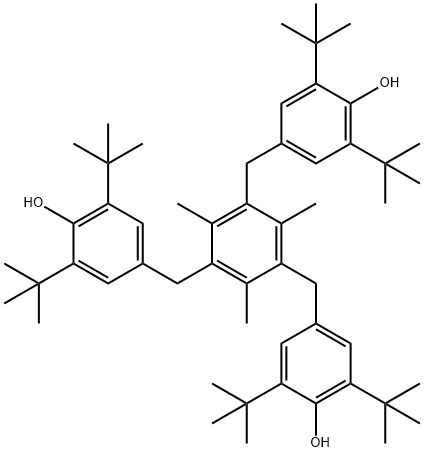 2,4,6-トリス(3',5'-ジ-tert-ブチル-4'-ヒドロキシベンジル)メシチレン 化学構造式