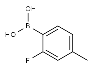 2-フルオロ-4-メチルフェニルボロン酸 化学構造式