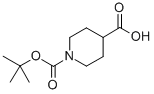 1-叔丁氧羰酰哌啶-4-羧酸, 174316-71-3, 结构式