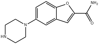 5-(哌嗪-1-基)苯并呋喃-2-甲酰胺, 183288-46-2, 结构式