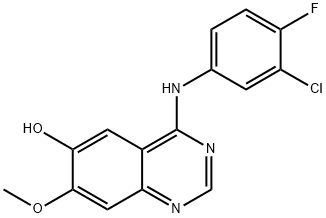 4-(3-氯-4-氟苯氨基)-7-甲氧基喹唑啉-6-醇, 184475-71-6, 结构式