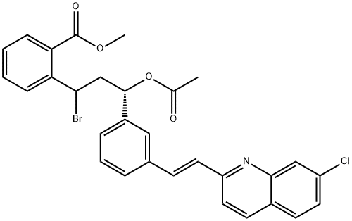 2-[(3S)-3-(Acetyloxy)-1-broMo-3-[3-[(1E)-2-(7-chloro-2-quinolinyl)ethenyl]phenyl]propyl]-benzoic Acid Methyl Ester Structure