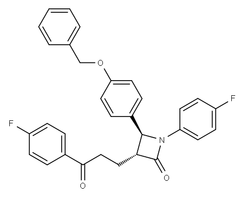 (3R,4S)-4-[4-(苄氧基)苯基]-1-(4-氟苯基)-3-[3-(4-氟苯基)-3-氧代丙基]氮杂环丁烷-2-酮, 190595-65-4, 结构式