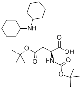 N-叔丁氧羰基-L-天冬氨酸 4-叔丁酯二环己胺盐, 1913-12-8, 结构式