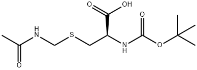 S-乙酰胺基甲基-N-叔丁氧羰基-L-半胱氨酸, 19746-37-3, 结构式