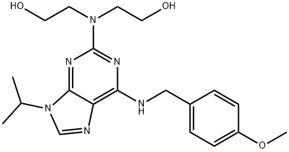 2(BIS-(HYDROXYETHYL)AMINO)-6-(4-METHOXYBENZYLAMINO)-9-ISOPROPYL-PURINE Structure