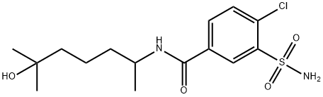 4-chloro-N-(5-hydroxy-1,5-dimethylhexyl)-3-sulphamoylbenzamide|
