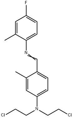 N,N-Bis(2-chloroethyl)-4-[[(4-fluoro-2-methylphenyl)imino]methyl]-3-methylaniline Structure