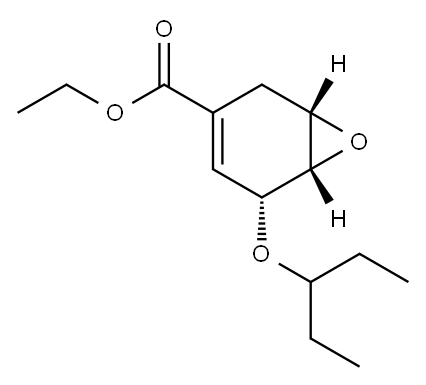 5-(戊烷-3-基氧基)-7-氧代-双环[4.1.0]庚-3-烯-3-羧酸乙酯 结构式