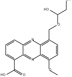 6-[(1,2-Dihydroxyethoxy)methyl]-9-methoxyphenazine-1-carboxylic acid Structure