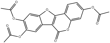 3,8,9-Tris(acetyloxy)-6H-benzofuro[3,2-c][1]benzopyran-6-one Structure
