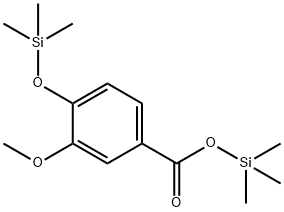 Benzoic acid, 3-methoxy-4-[(trimethylsilyl)oxy]-, trimethylsilyl ester Structure