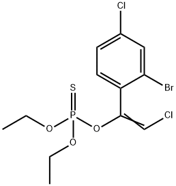 Thiophosphoric acid O,O-diethyl O-[1-(2-bromo-4-chlorophenyl)-2-chloroethenyl] ester Structure