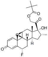9beta,11beta-epoxy-6alpha-fluoro-17,21-dihydroxy-16alpha-methylpregna-1,4-diene-3,20-dione 21-pivalate Structure
