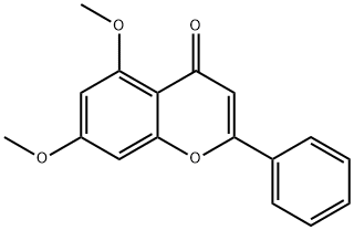 5,7-ジメトキシ-2-フェニル-4H-1-ベンゾピラン-4-オン 化学構造式
