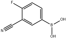 3-シアノ-4-フルオロフェニルボロン酸 化学構造式