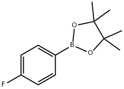 2-(4-フルオロフェニル)-4,4,5,5-テトラメチル-1,3,2-ジオキサボロラン 化学構造式