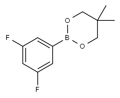 2-(3,5-ジフルオロフェニル)-5,5-ジメチル-1,3,2-ジオキサボリナン 化学構造式