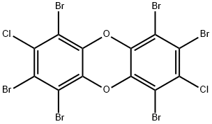 1,2,4,6,7,9-HEXABROMO-3,8-DICHLORODIBENZO-PARA-DIOXIN Structure