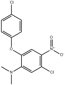 5-chloro-2-(4-chlorophenoxy)-N,N-dimethyl-4-nitroaniline Structure
