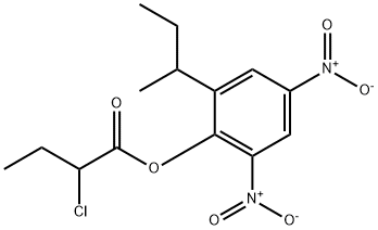 2-Chlorobutyric acid 2-(1-methylpropyl)-4,6-dinitrophenyl ester Structure