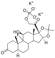 Pregnane-3,20-dione, 9-fluoro-11-hydroxy-16,17-[(1-methylethylidene)bis(oxy)]-21-(phosphonooxy)-, dipotassium salt, (5alpha,11beta,16alpha)- Structure