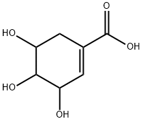 3,4,5-Trihydroxy-1-cyclohexene-1-carboxylic acid Structure