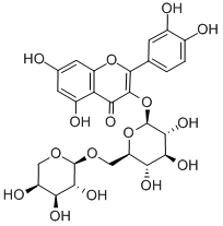 3-阿拉伯糖葡糖基槲皮素 结构式