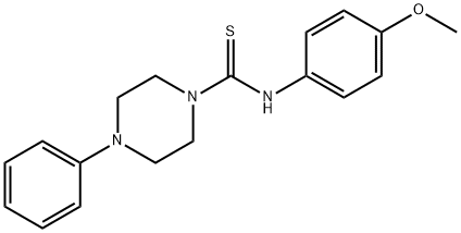 N-(4-methoxyphenyl)-4-phenyltetrahydro-1(2H)-pyrazinecarbothioamide Structure