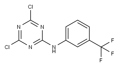 4,6-dichloro-N-(3-(trifluoromethyl)phenyl)-1,3,5- Structure
