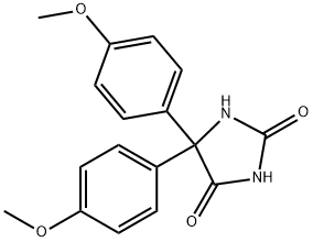 5,5-双(4-甲氧基苯基)咪唑烷-2,4-二酮 结构式