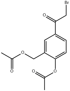 1-(4-Acetyloxy)-3-((acetyloxy)methyl)phenyl)-2-bromoethanone Struktur