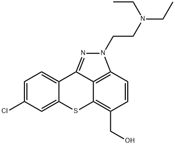 8-クロロ-2-[2-(ジエチルアミノ)エチル]-2H-[1]ベンゾチオピラノ[4,3,2-cd]インダゾール-5-メタノール 化学構造式