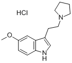 Indole, 5-methoxy-3-(2-pyrrolidinylethyl)-, hydrochloride Structure