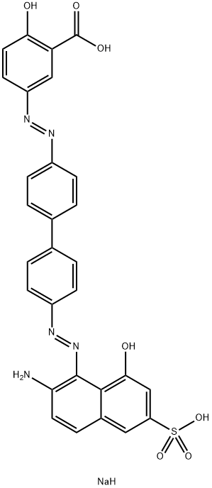 disodium 5-[[4'-[(2-amino-8-hydroxy-6-sulphonato-1-naphthyl)azo][1,1'-biphenyl]-4-yl]azo]salicylate Structure