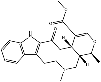 (4S,4aS,15aS)-4,4a,5,6,7,8,13,14,15,15a-Decahydro-4,6-dimethyl-14-oxopyrano[4',3':8,9]azecino[5,4-b]indole-1-carboxylic acid methyl ester Structure