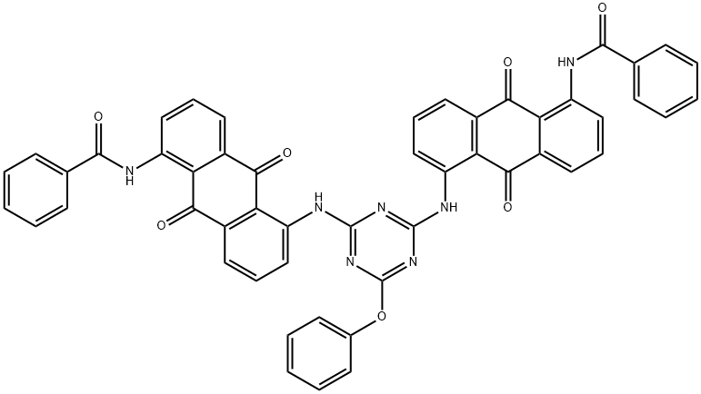 N,N'-[(6-phenoxy-1,3,5-triazine-2,4-diyl)bis[imino(9,10-dihydro-9,10-dioxoanthracene-5,1-diyl)]]bis(benzamide) Structure