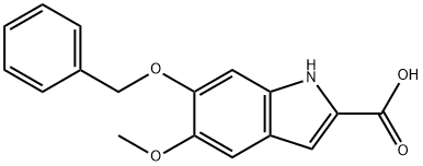 6-(苄氧基)-5-甲氧基-1H-2-吲哚甲酸 结构式