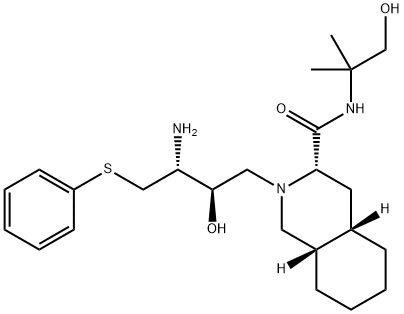 (3S,4aS,8aS)-2-[(2R,3R)-3-[(3-Amino-2-hydroxy-4-phenythiobutyl]-decahydro-N-(2-hydroxy-1,1-dimethylethyl)-3-isoquinolinecarboxamide Structure